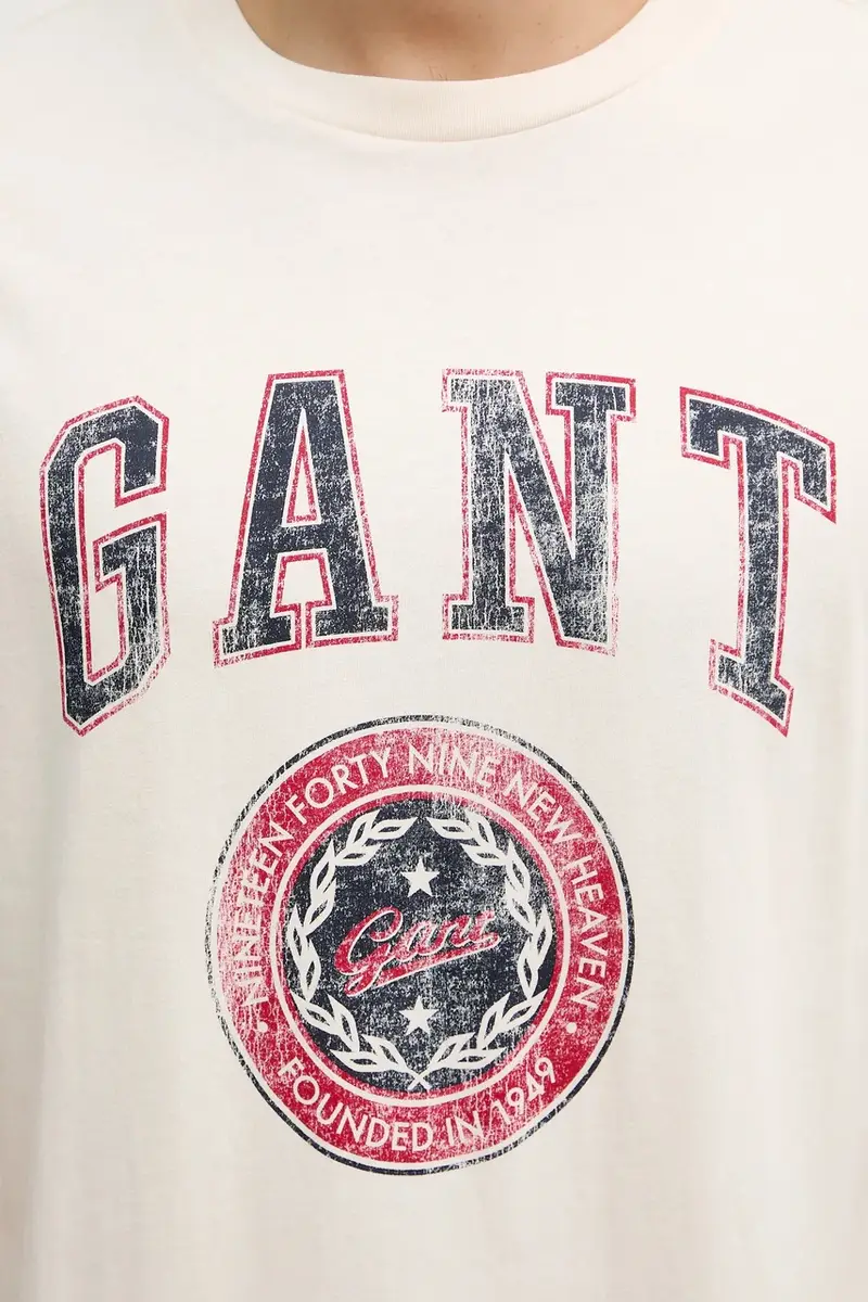 Gant T-shirt Uomo Beige 3765257 miniatura 5