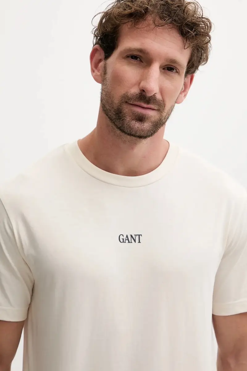 Gant T-shirt Uomo Beige 3574783 miniatura 4