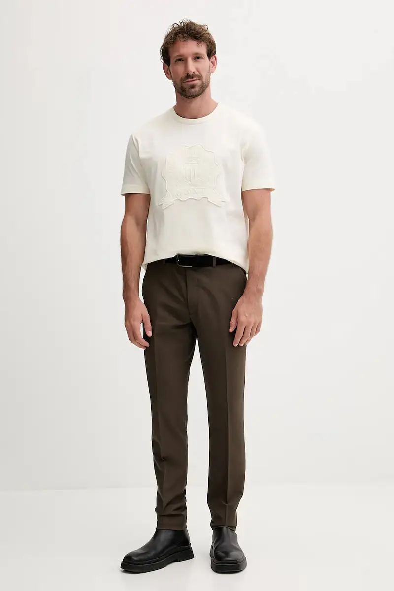 Gant T-shirt Uomo Beige 3574786 miniatura 2