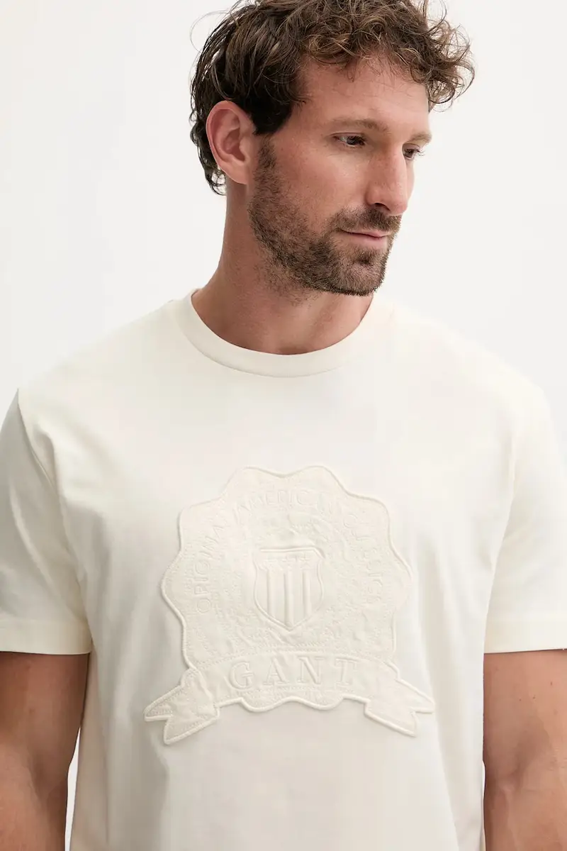 Gant T-shirt Uomo Beige 3574786 miniatura 4