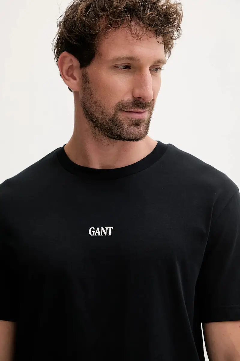 Gant T-shirt Uomo Nero 3648447 miniatura 4