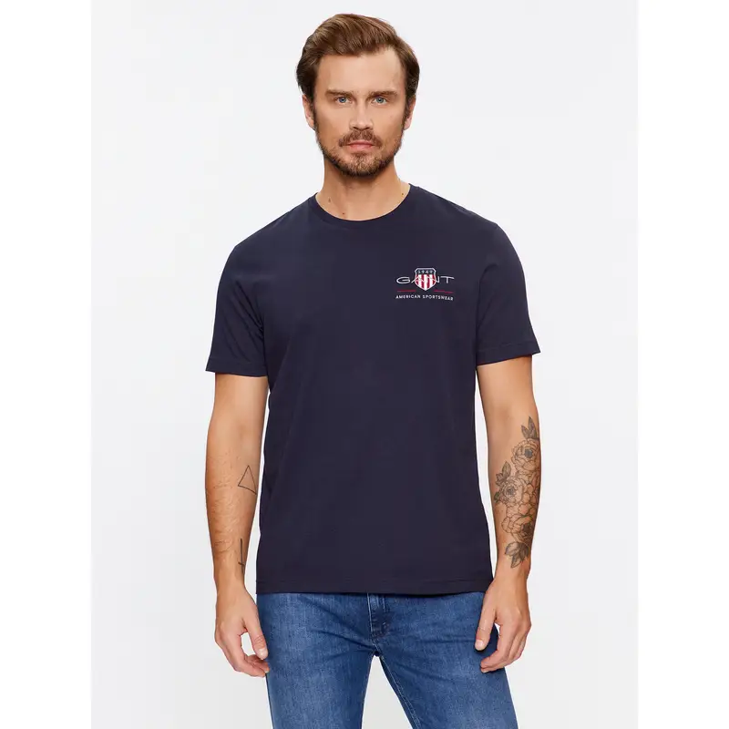 T-shirt Reg Archive Shield Emb Ss 2067004 Blu scuro Regular Fit