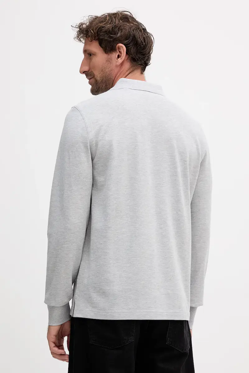 top a maniche lunghe in cotone colore grigio con applicazione 2230 miniatura 3