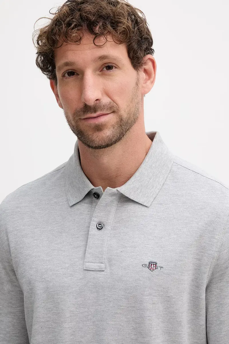 top a maniche lunghe in cotone colore grigio con applicazione 2230 miniatura 4