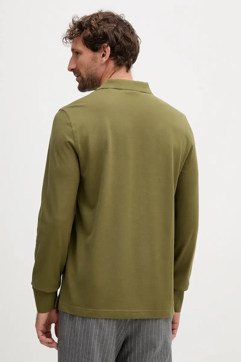 top a maniche lunghe in cotone colore verde con applicazione 2230 miniatura 3