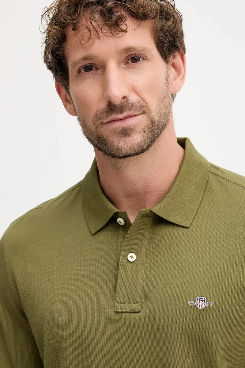 top a maniche lunghe in cotone colore verde con applicazione 2230 miniatura 4