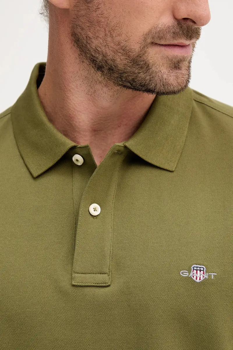 top a maniche lunghe in cotone colore verde con applicazione 2230 miniatura 5