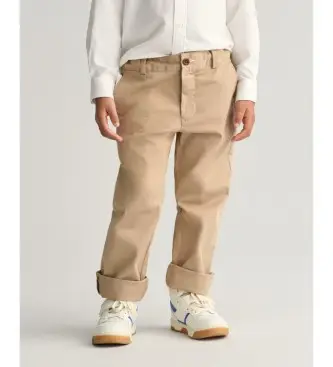 unisex per bambino 815004 Pantaloni chino kaki per bambini dalla vestibilità regolare (3/4años= 104cm), Marrone, Casual, Cotone, Cl