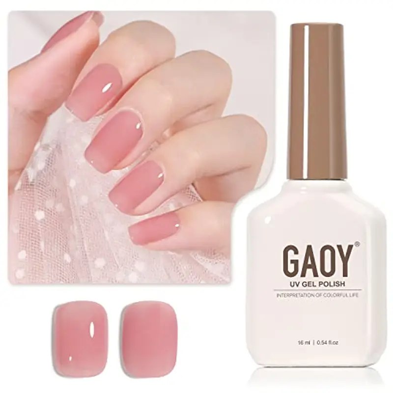 GAOY Sheer Maroon Smalto gel per unghie, 16 ml colore rosa gelatina bordeaux colore traslucido 1354 per nail art manicure e pedicure fai da te a casa, Mauve Pink