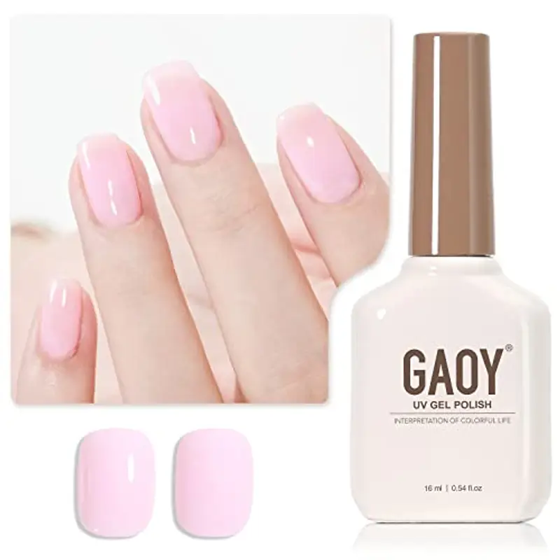 GAOY Smalto per Unghie Gel Rosa Baby, 16ml Soak Off Smalto Gel per Fotopolimerizzazione UV per Nail Art Manicure Fai da Te a Casa, Colore 1525, Baby Pink