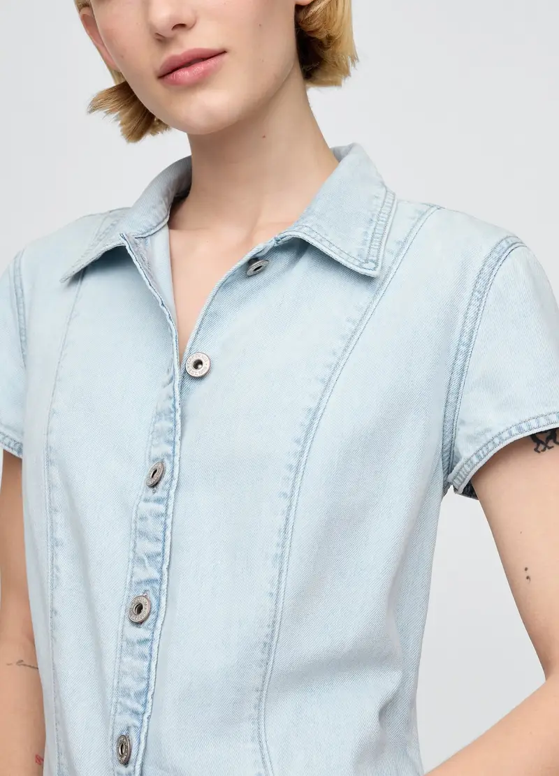 GAP, Abito In Denim Azzurro Gap, Donna, Azzurro, Taglia: XS miniatura 3