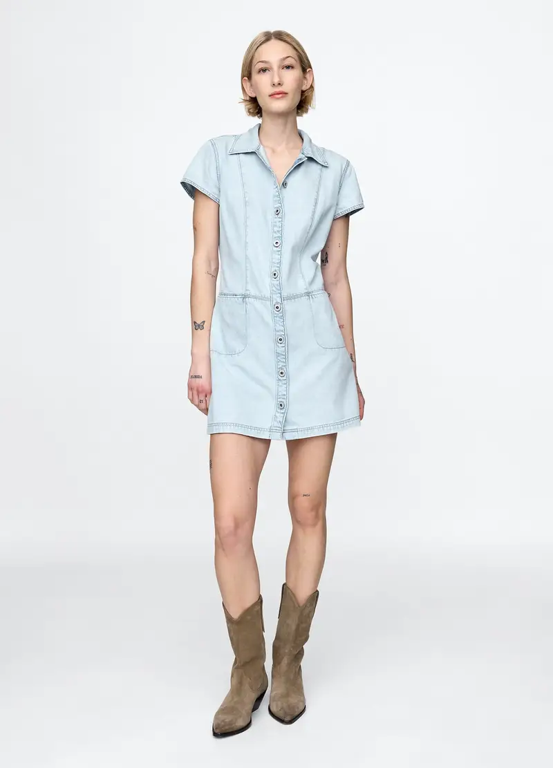 Abito in denim azzurro Gap, , Lavaggio chiaro