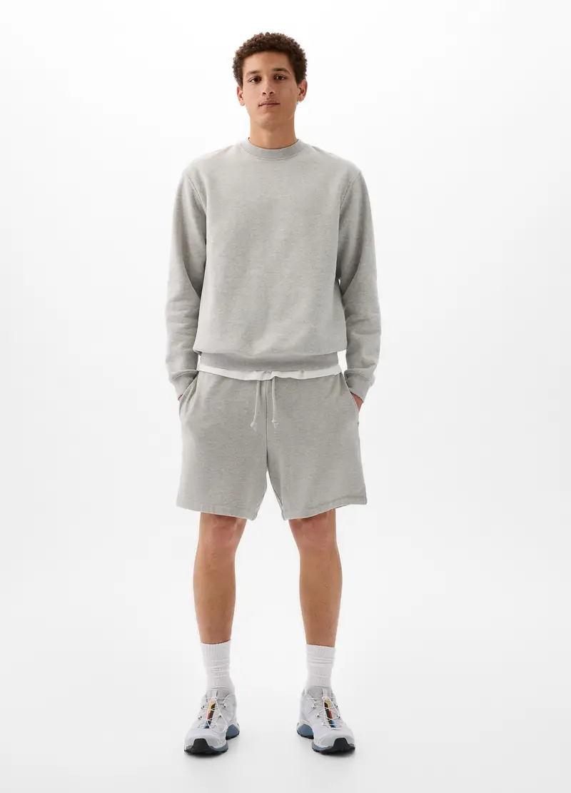 Bermuda Jogger In Felpa Con Coulisse, Uomo, Grigio
