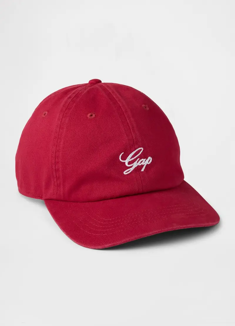 GAP, Berretto Da Baseball In Cotone Con Ricamo Logo, Uomo, Rosso, Taglia: TAGLIA UNICA
