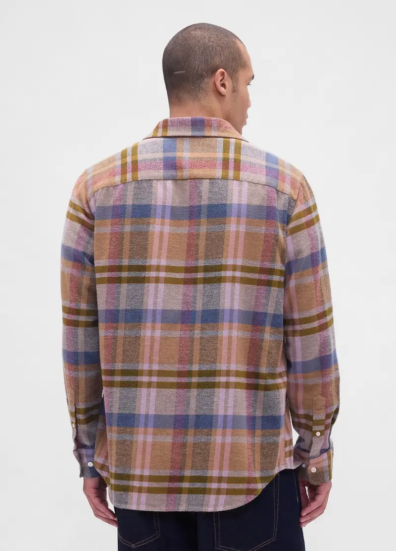 Camicia A Maniche Lunghe In Cotone, Uomo, Multicolor miniatura 2