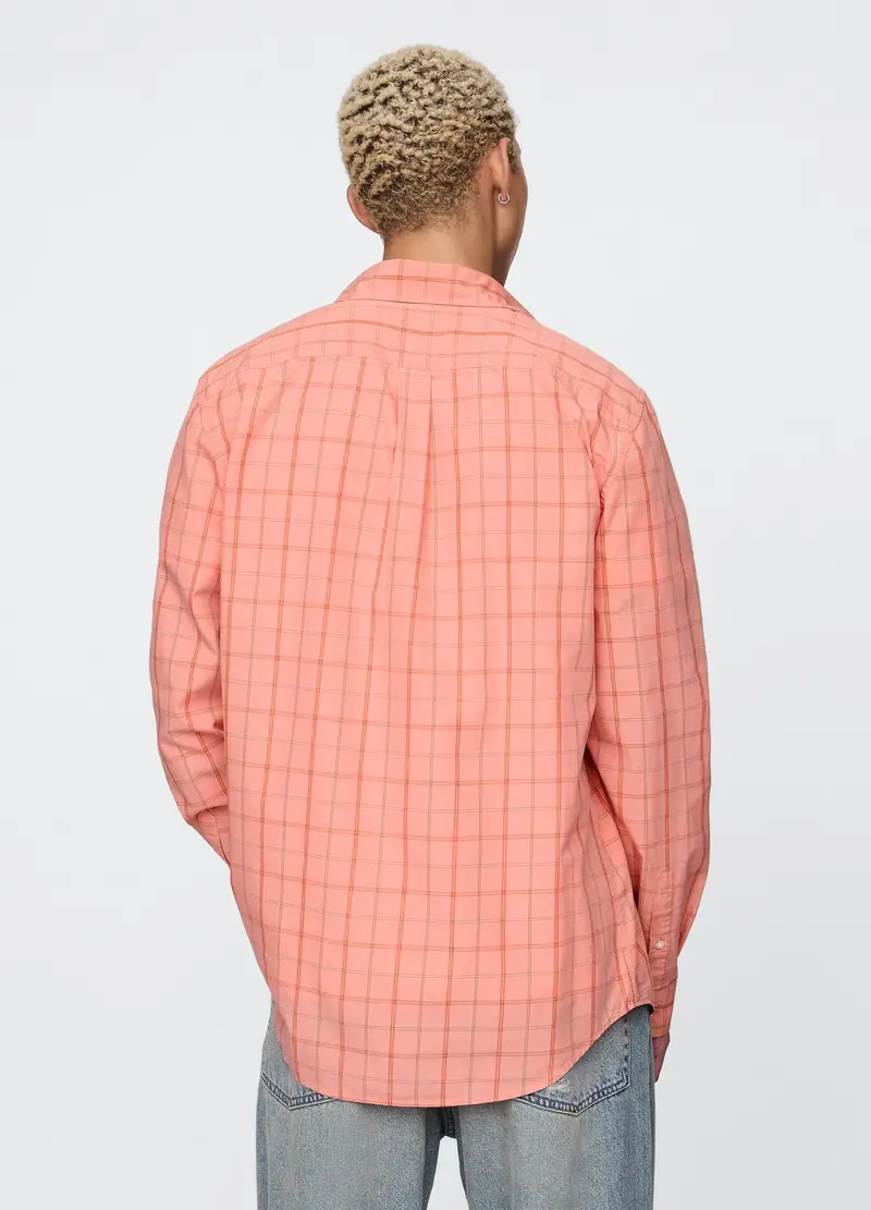 Gap Camicia A Quadri In Cotone Rosa Uomo miniatura 3
