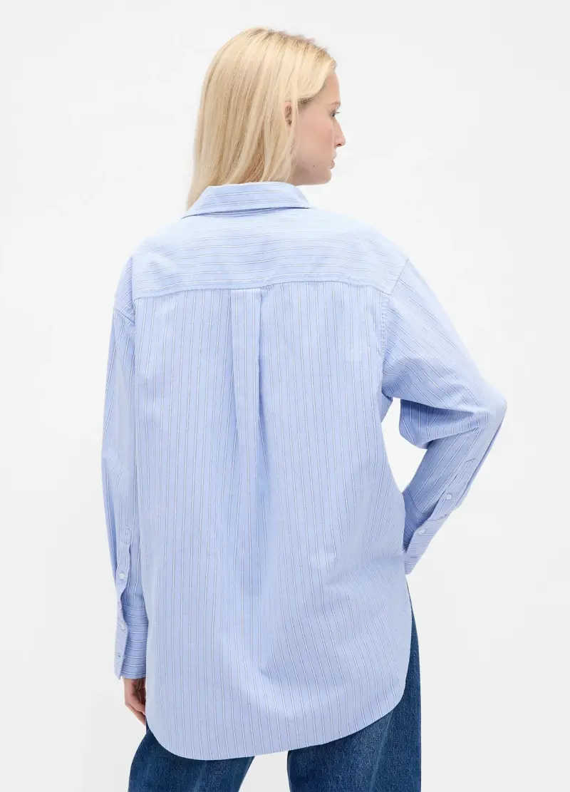 Camicia Azzurra In Puro Cotone, Donna, Azzurro miniatura 2