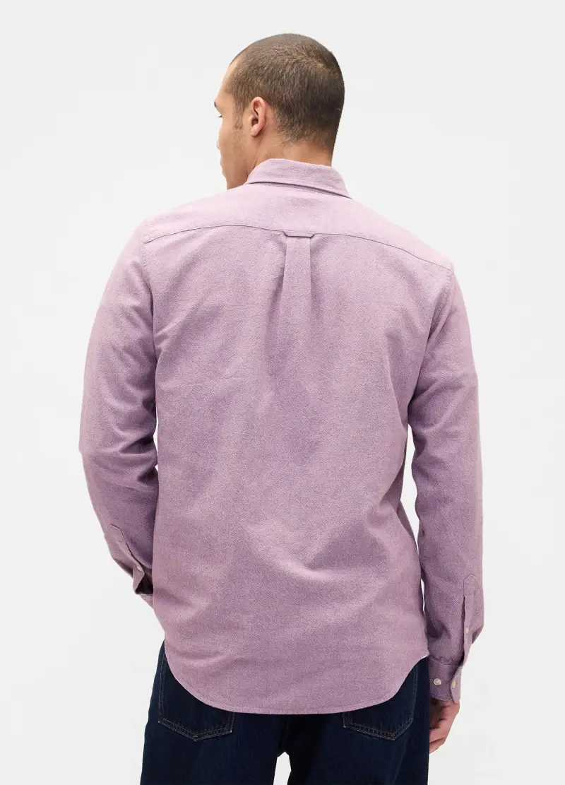 , Camicia In Cotone Elasticizzato Viola Regular Fit, Uomo, Viola miniatura 2