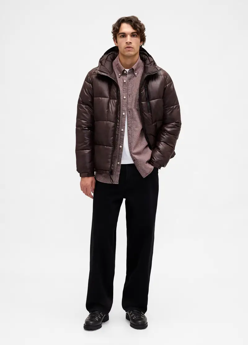 Camicia In Cotone Regular Fit, Uomo, Marrone miniatura 3