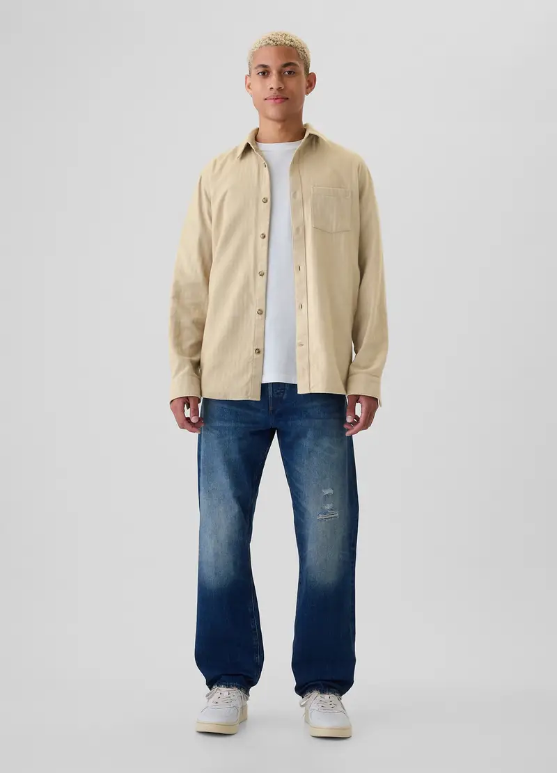 , Camicia In Flanella, Uomo, Beige miniatura 2