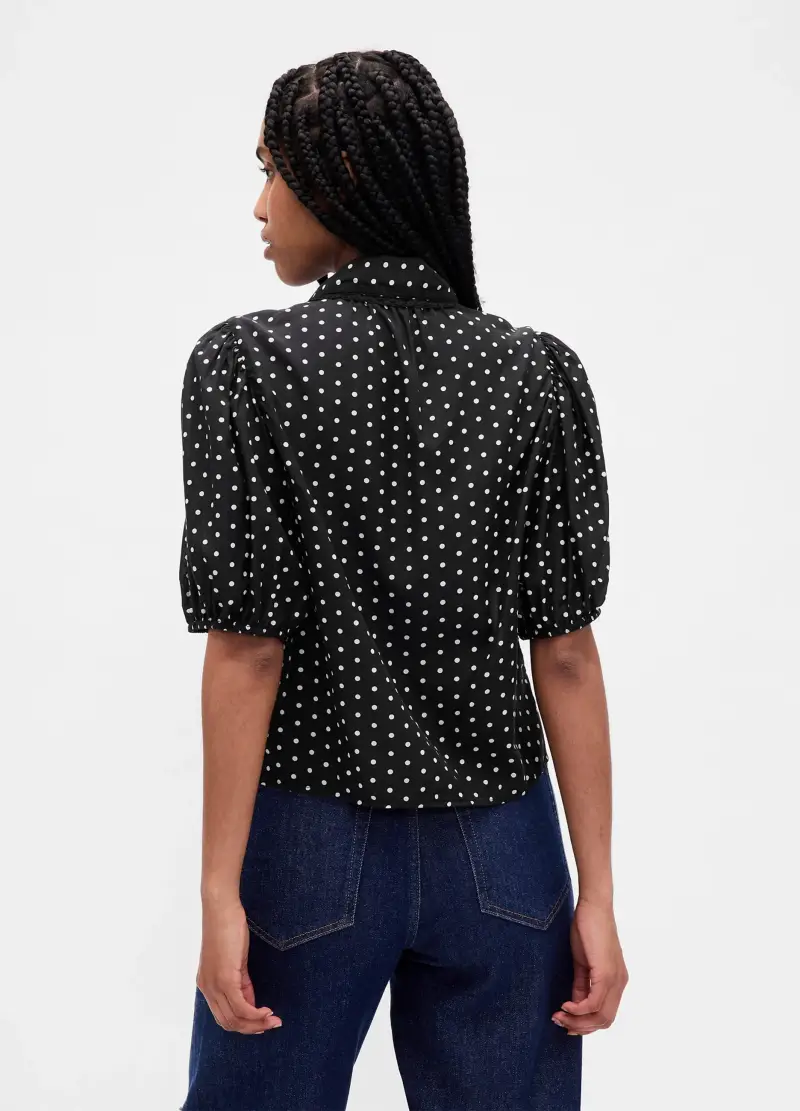 , Camicia Nera A Pois, Donna, Nero miniatura 3