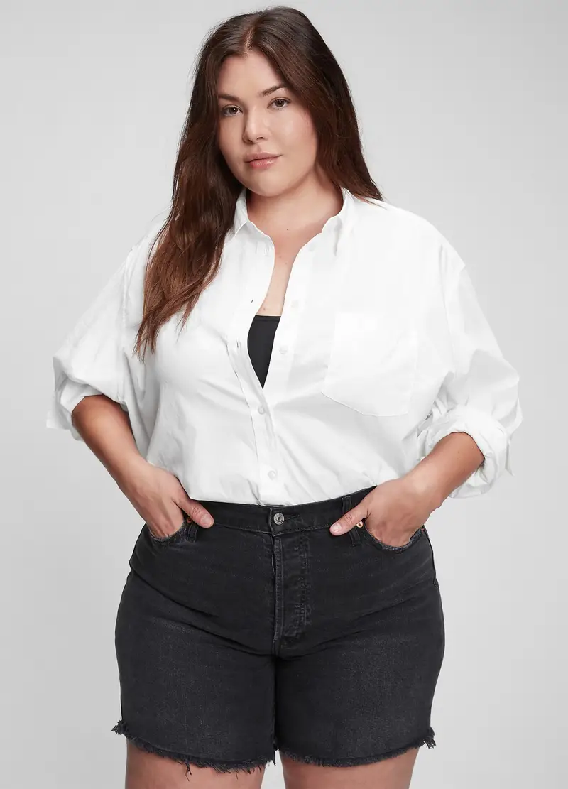 GAP, Camicia Oversize In Cotone, Donna, Bianco, Taglia: XS miniatura 2