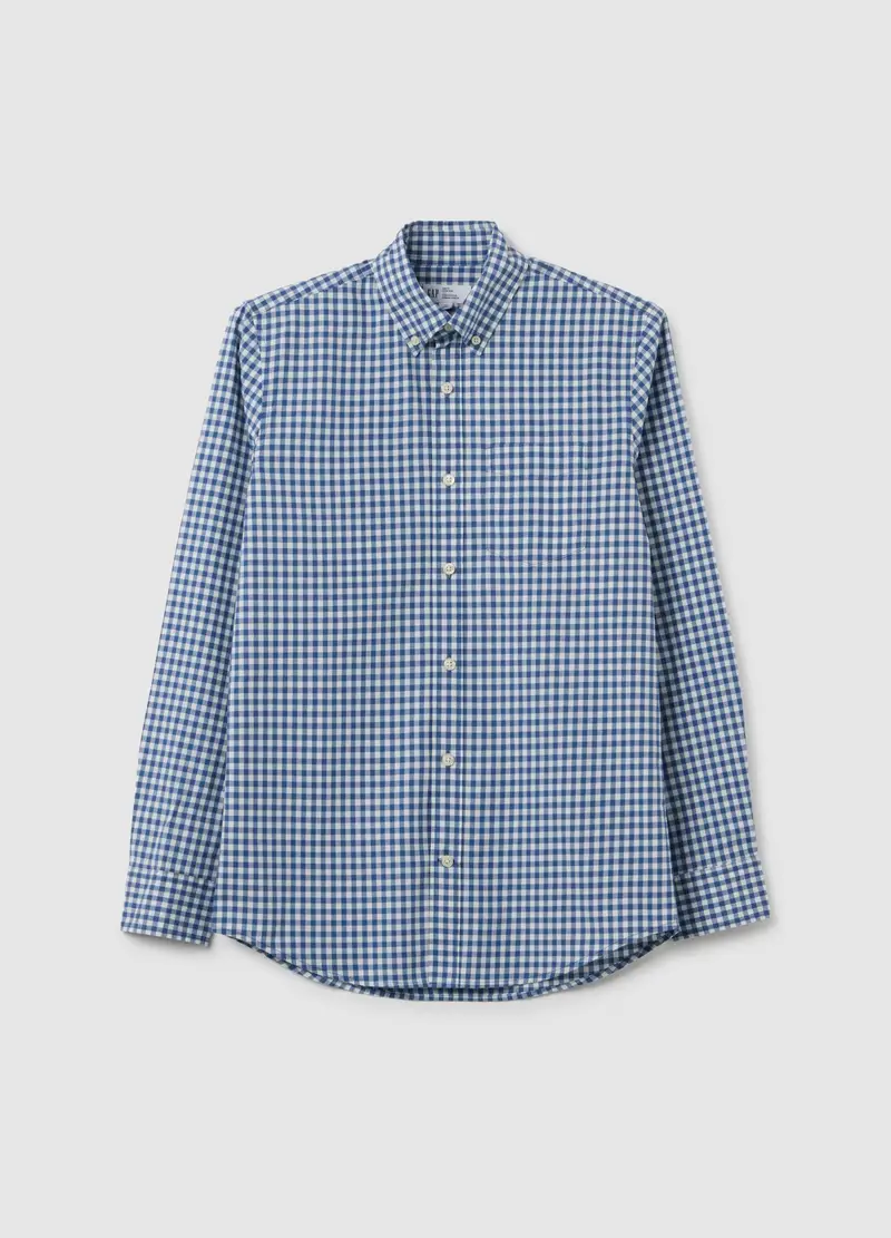 Gap Camicia Slim Fit a Quadretti Uomo Blu miniatura 2