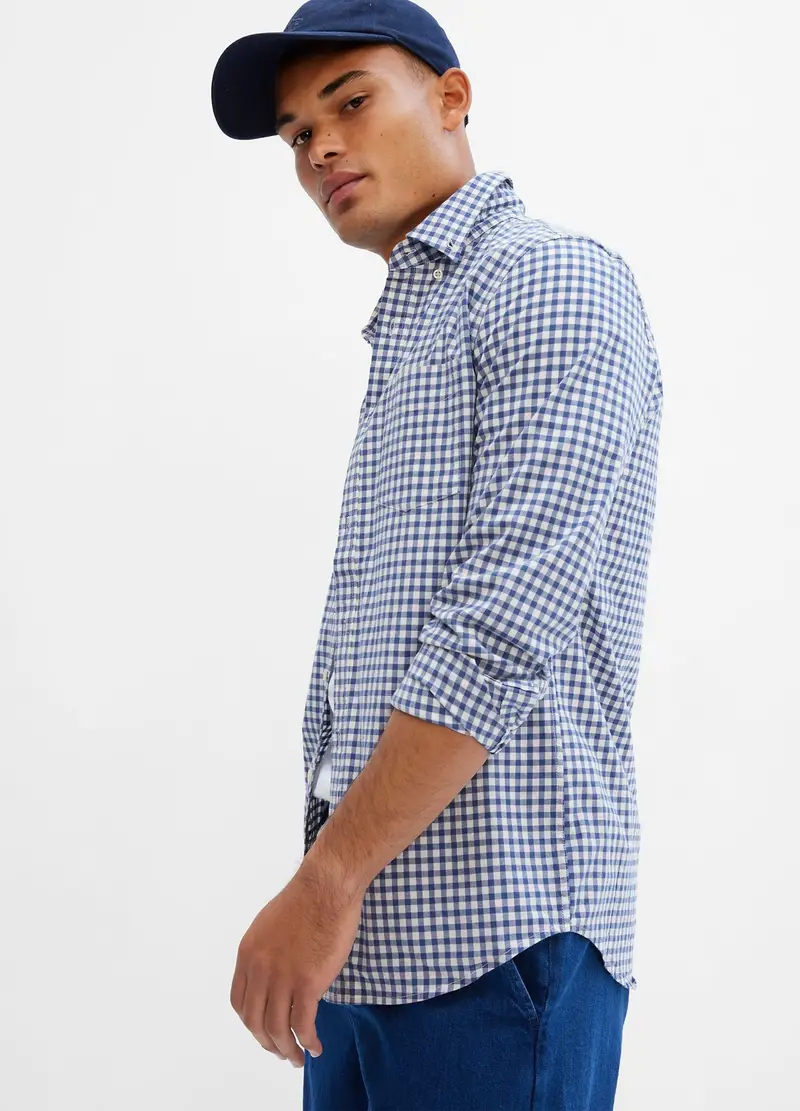 Gap Camicia Slim Fit a Quadretti Uomo Blu