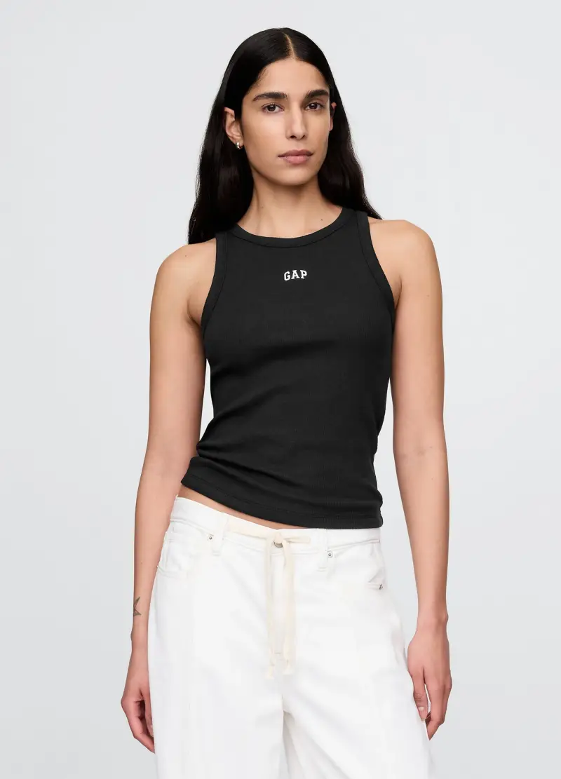 Canotta nera donna GAP, , Nero grafite