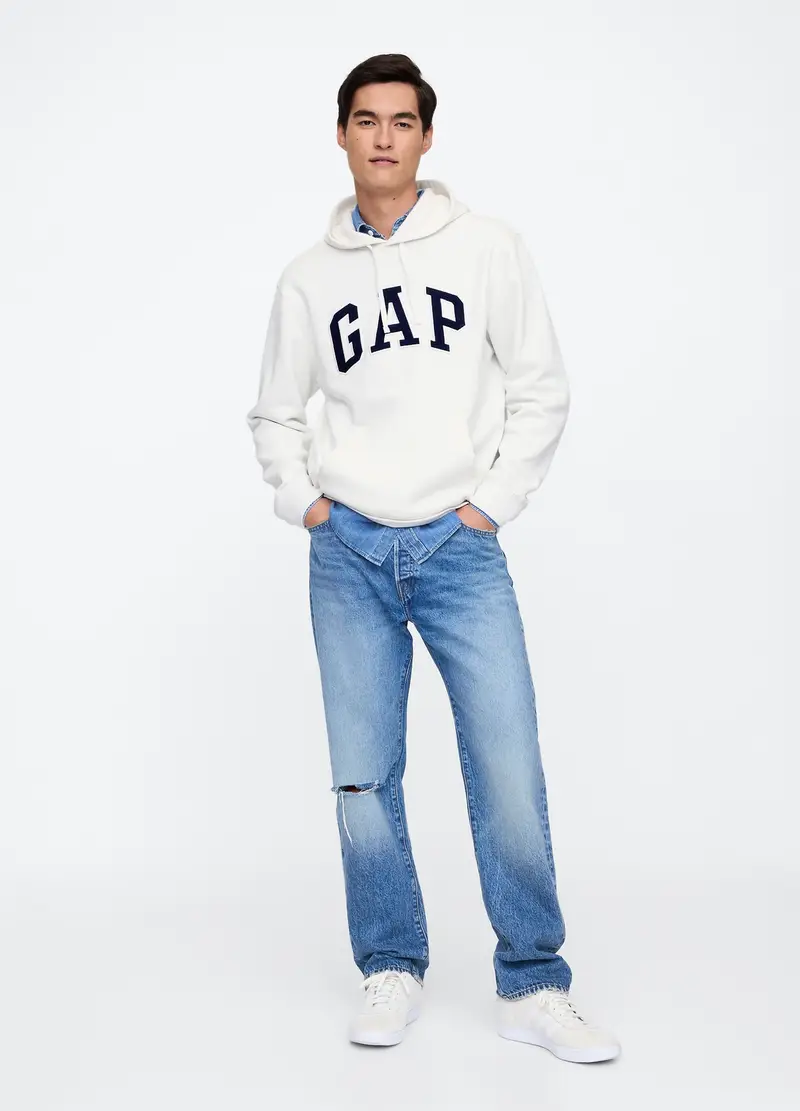 Felpa Bianca Con Cappuccio, Uomo, Bianco miniatura 2