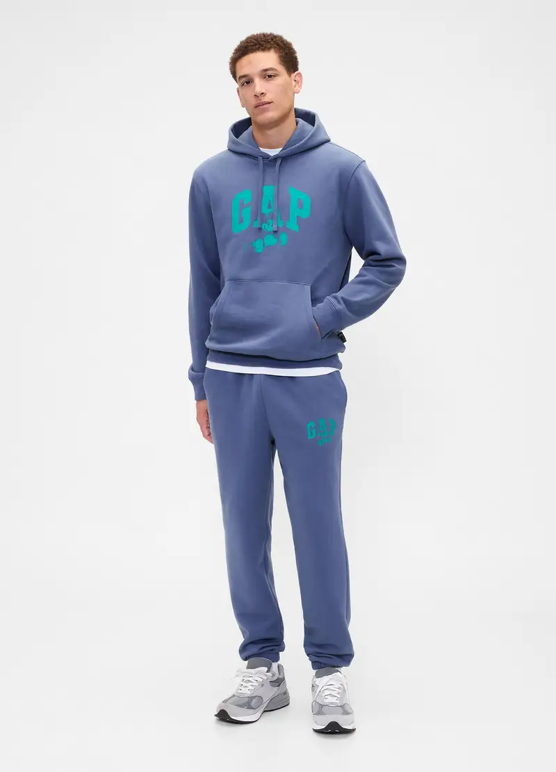 Felpa Blu Con Cappuccio, Uomo, Blu miniatura 3