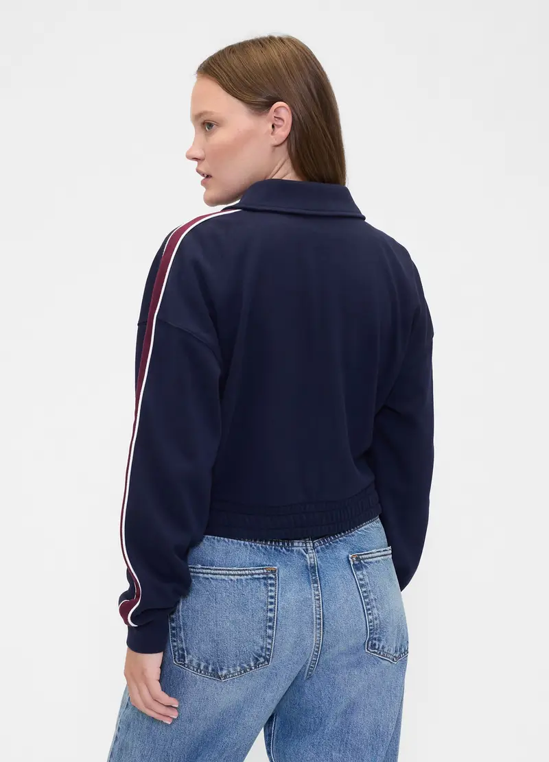 Felpa Blu Con Zip Integrale, Donna, Blu miniatura 3