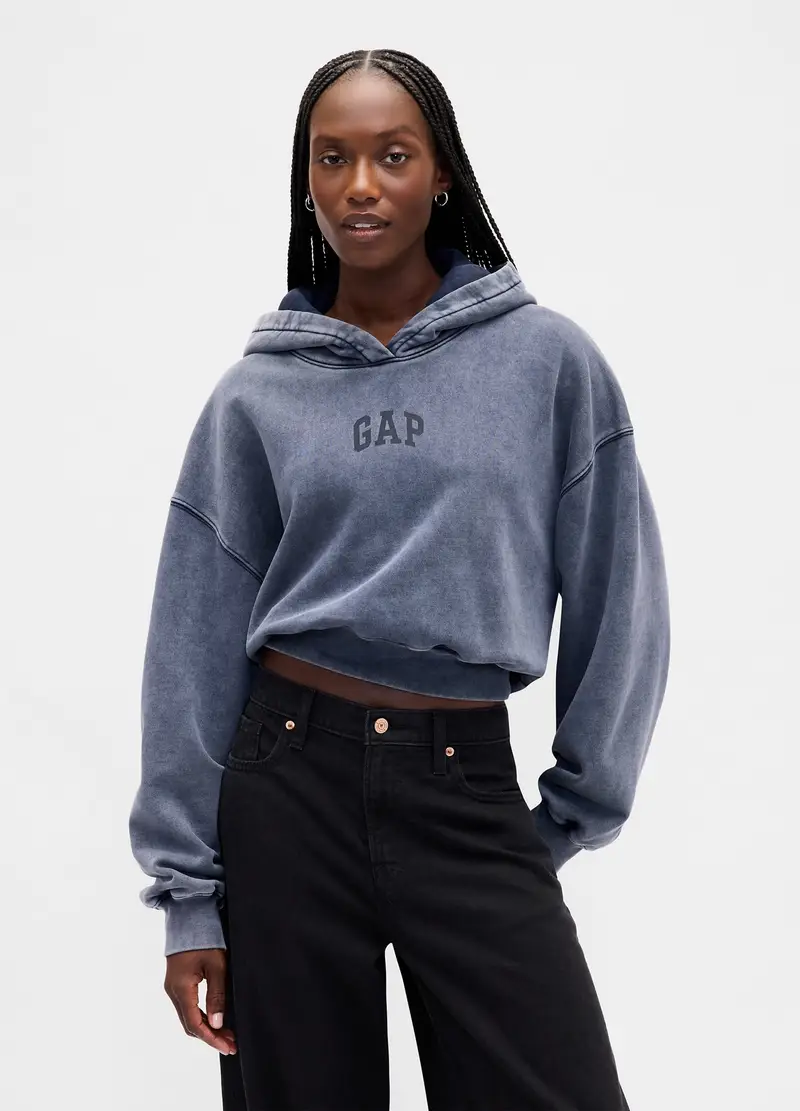 Felpa Con Cappuccio, Donna, Blu