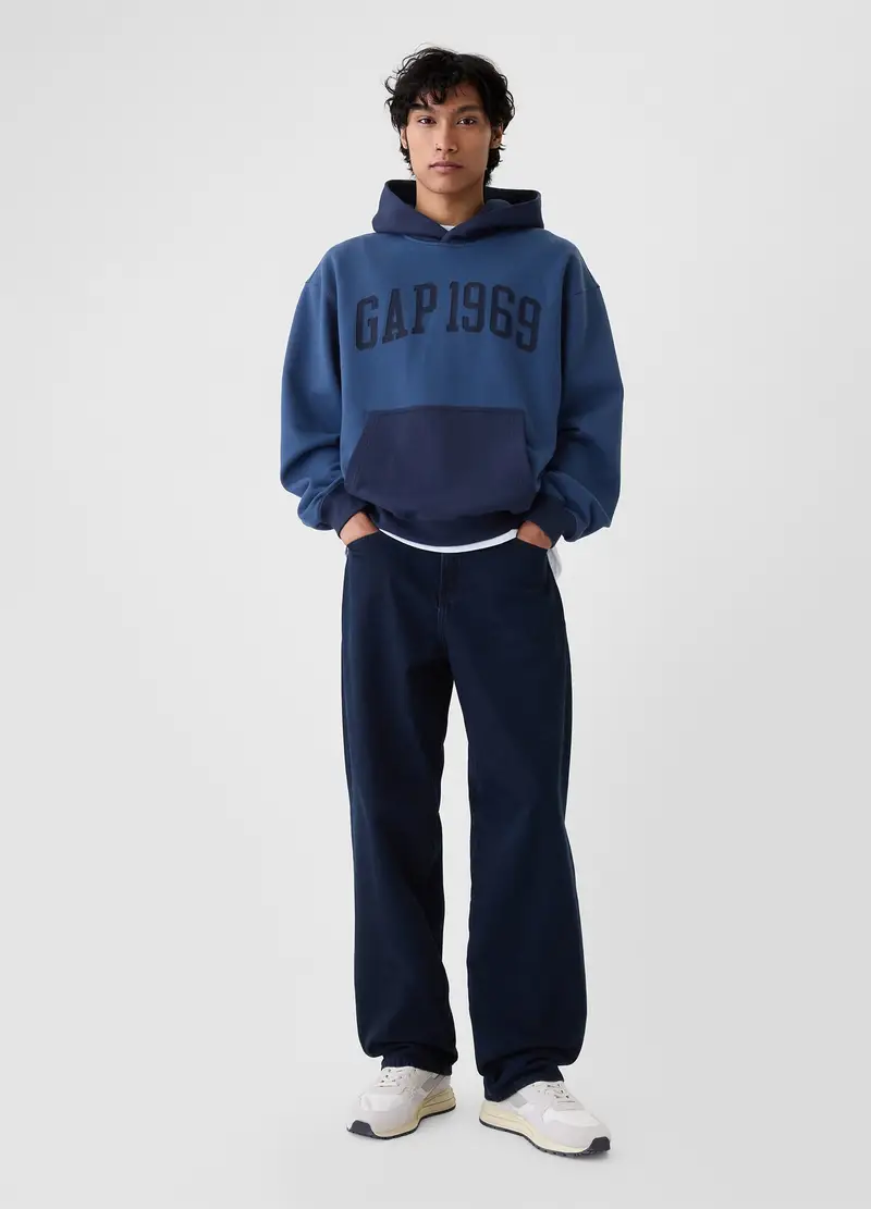 Gap Felpa Con Cappuccio Uomo Blu miniatura 2