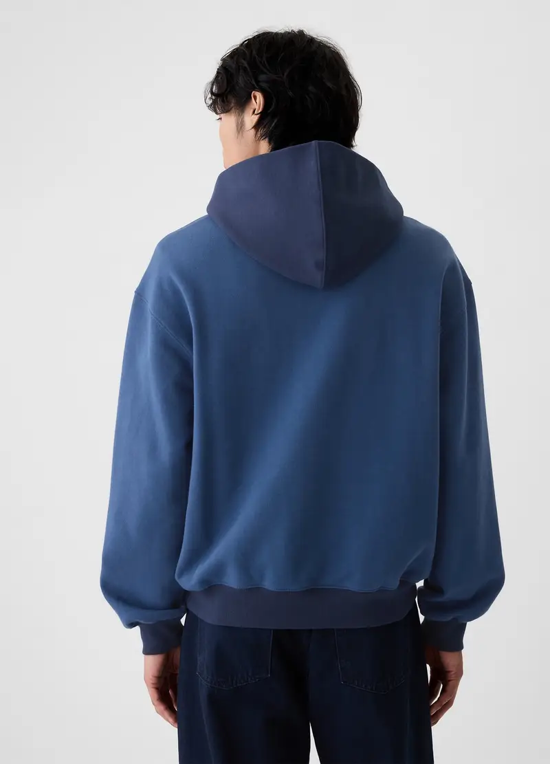 Gap Felpa Con Cappuccio Uomo Blu miniatura 3