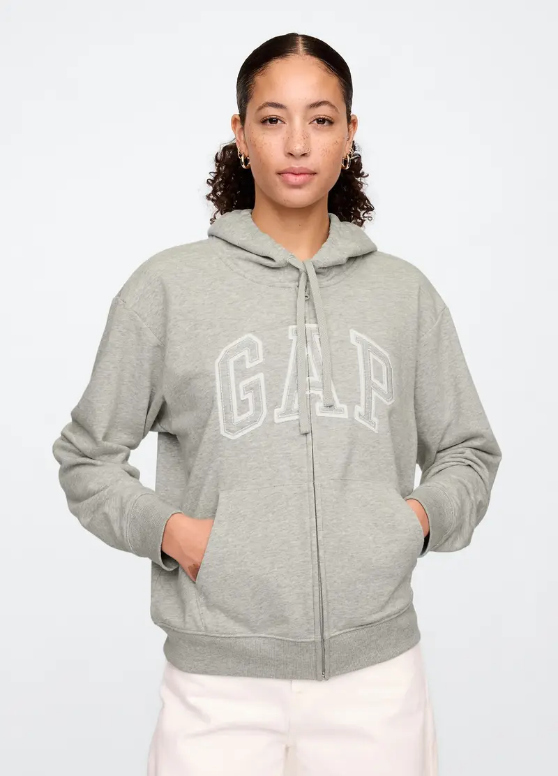 GAP, Felpa Con Cappuccio Grigia Con Logo Gap, Donna, , Taglia: XS