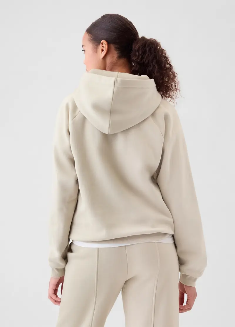 Felpa Con Cappuccio Maniche Raglan, Donna, Beige miniatura 3