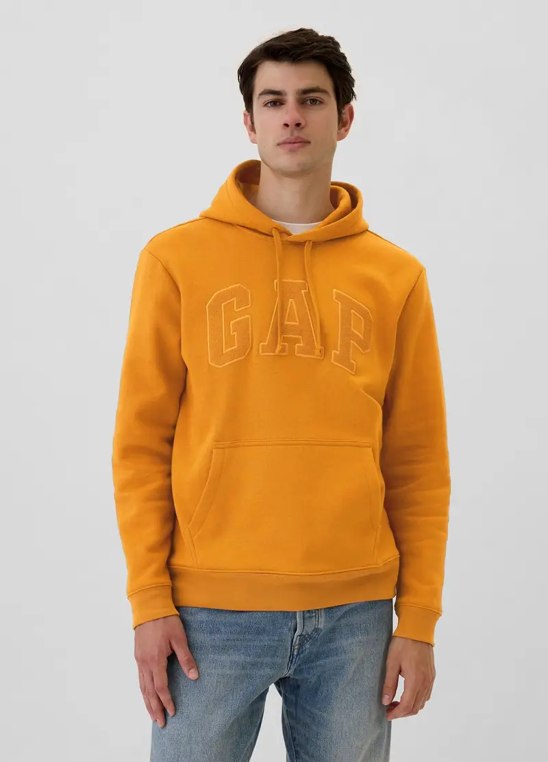 GAP, Felpa Con Cappuccio Ricamo Logo, Uomo, Giallo, Taglia: M
