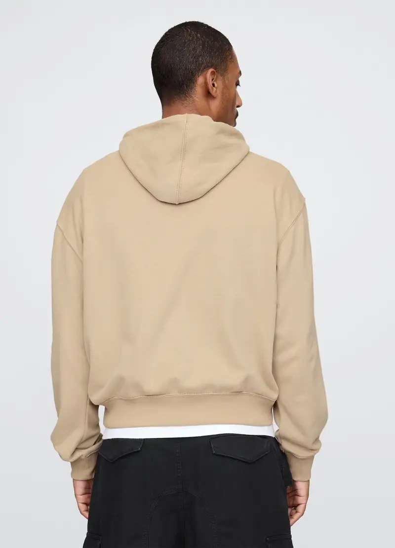 Felpa Con Cappuccio, Uomo, Beige miniatura 3