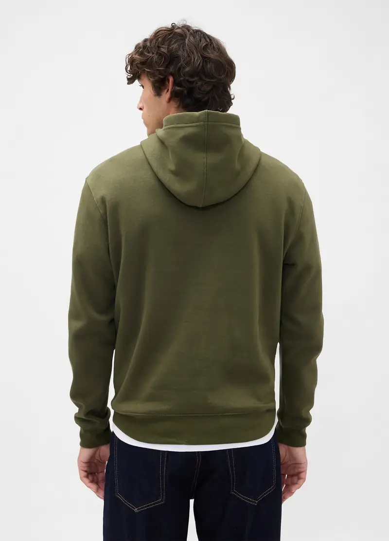 Felpa Con Cappuccio, Uomo, Verde miniatura 3