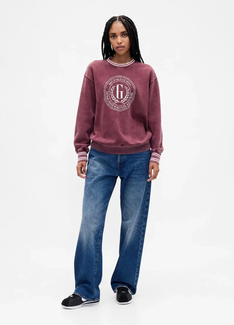 Felpa Con Girocollo, Donna, Marrone miniatura 3