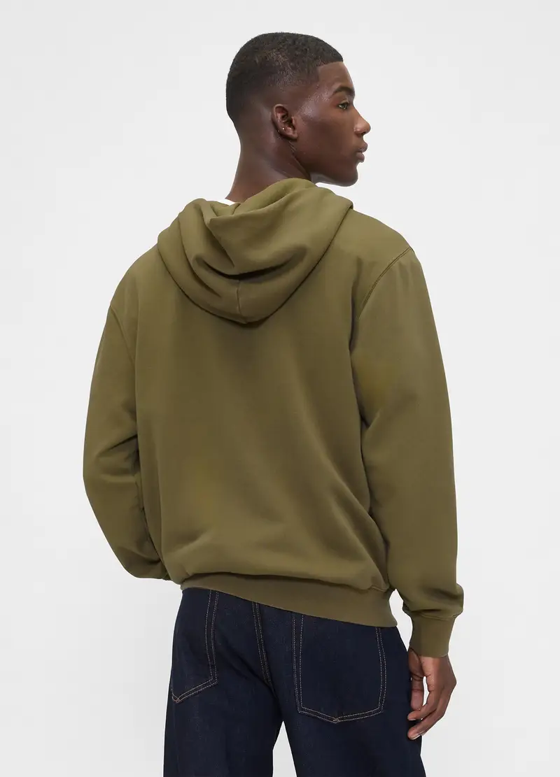 , Felpa Full Zip Con Logo, Uomo, Verde miniatura 2