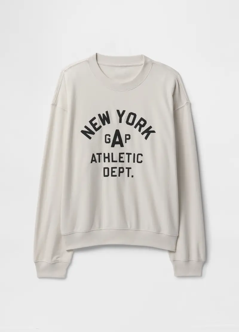 GAP, Felpa Girocollo Con Logo Gap New York, Uomo, Bianco, Taglia: XS miniatura 3