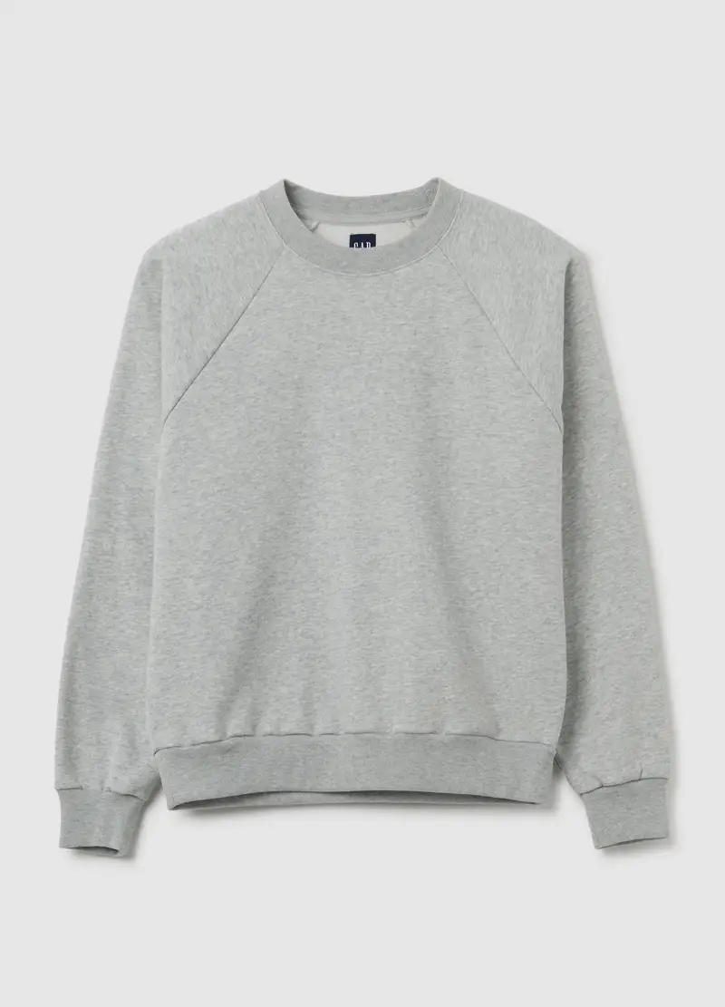 Felpa Girocollo Con Maniche Raglan, Donna, Grigio miniatura 3