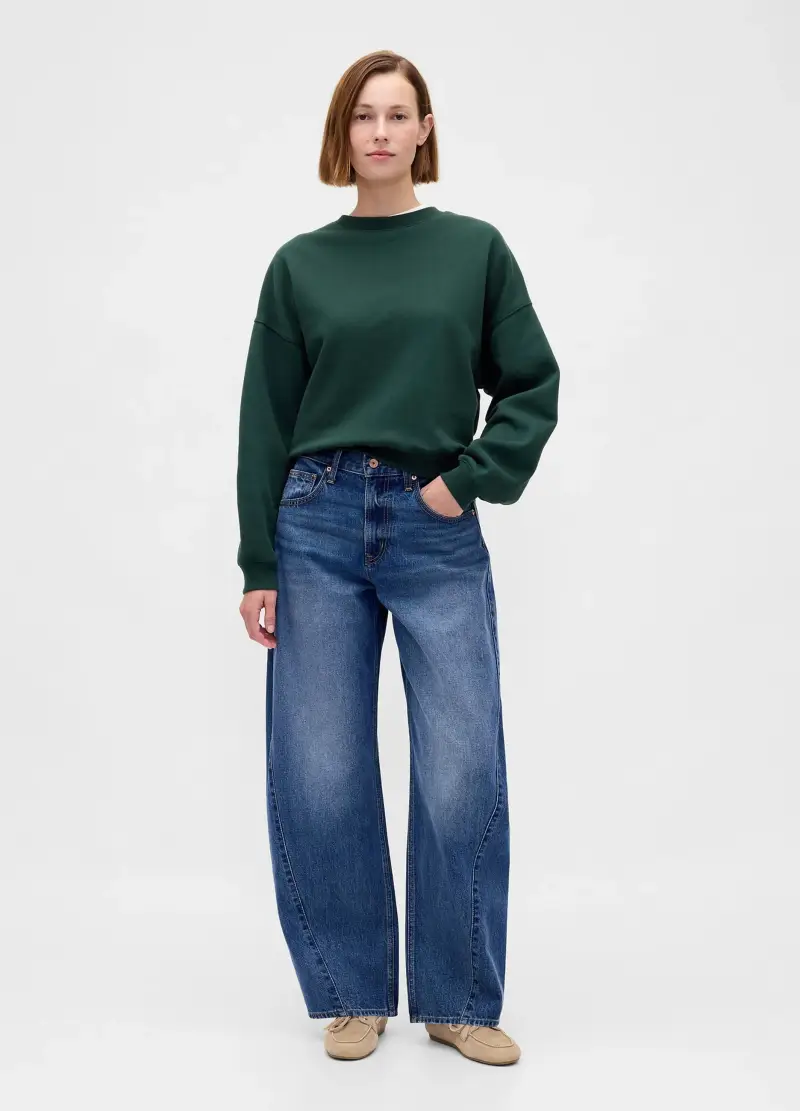 Felpa Girocollo, Donna, Verde miniatura 3