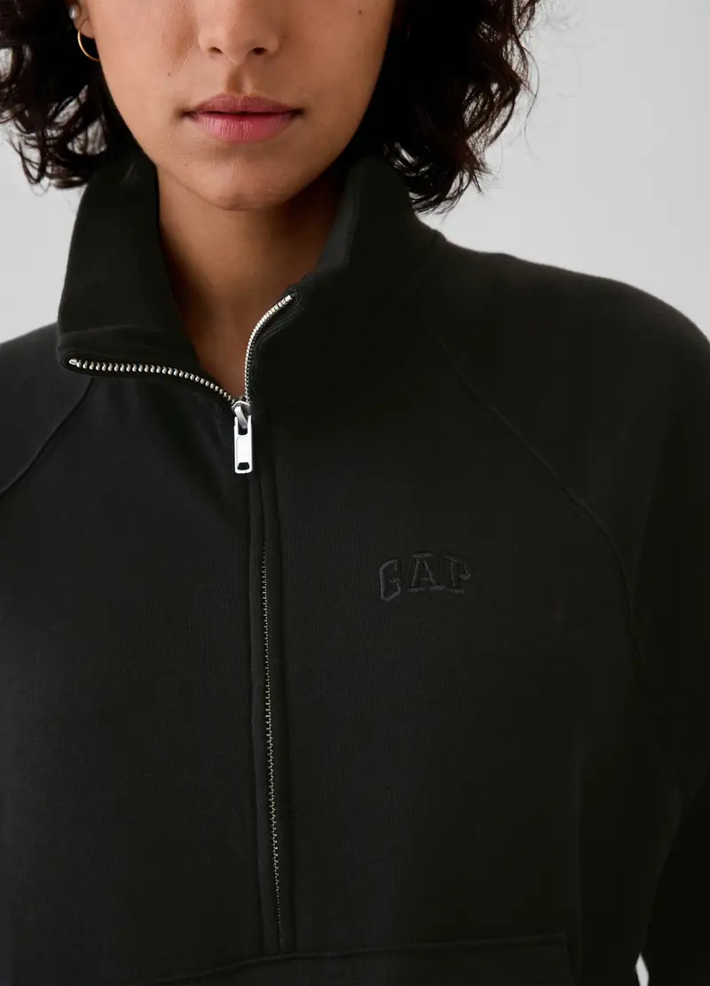 GAP, Felpa Half-zip Con Ricamo Logo, Donna, Nero, Taglia: XS miniatura 3