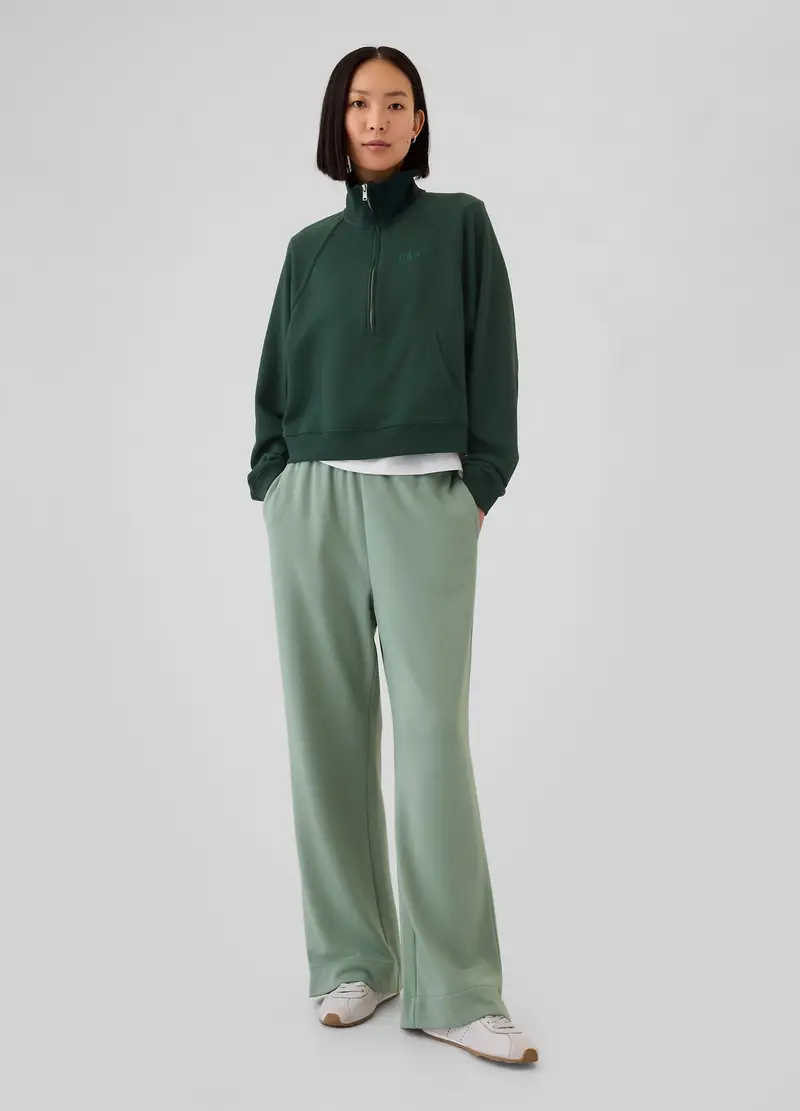 Felpa Half-zip Con Ricamo Logo, Donna, Verde miniatura 2