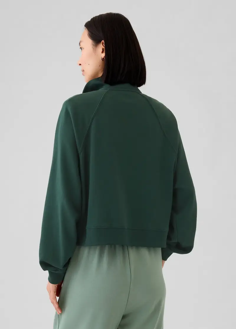 Felpa Half-zip Con Ricamo Logo, Donna, Verde miniatura 3