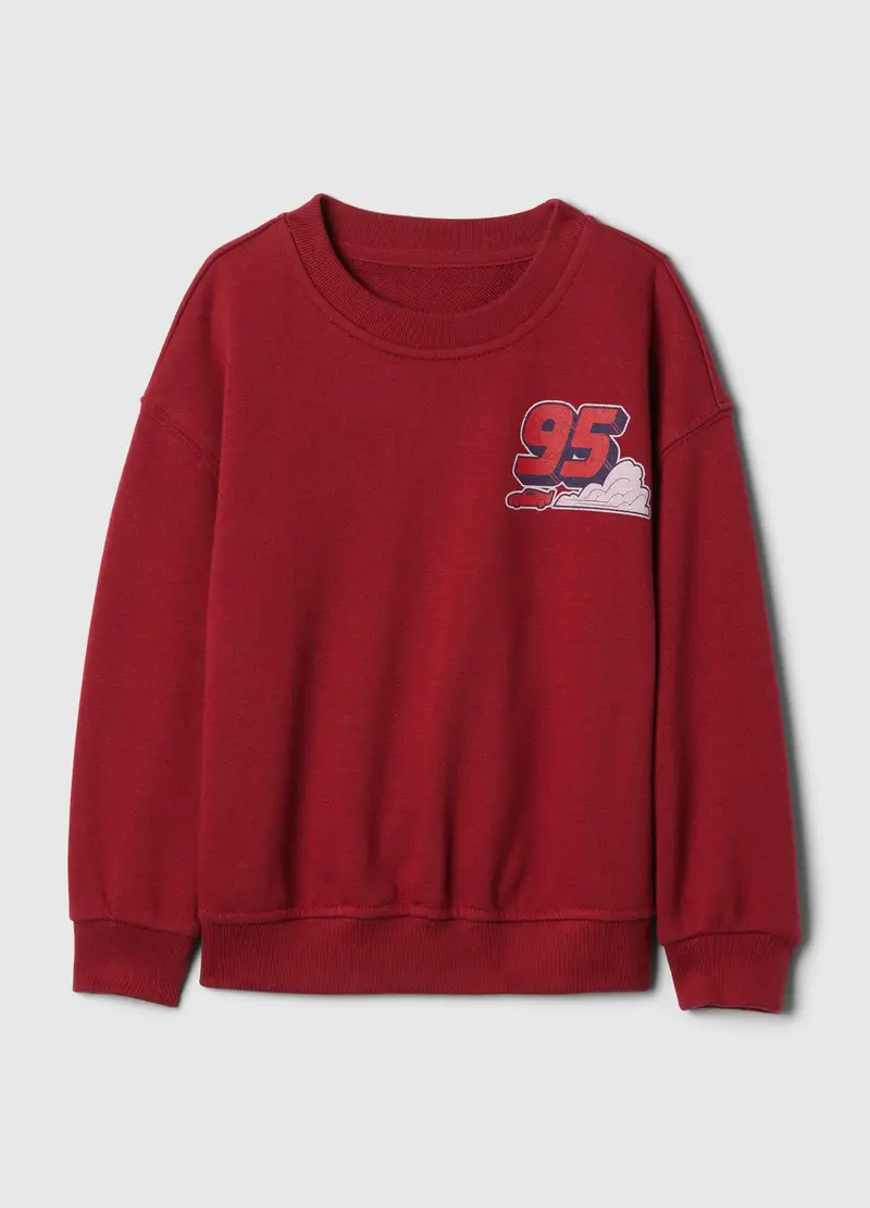 Felpa in French Terry con stampa Cars, , Rosso scuro