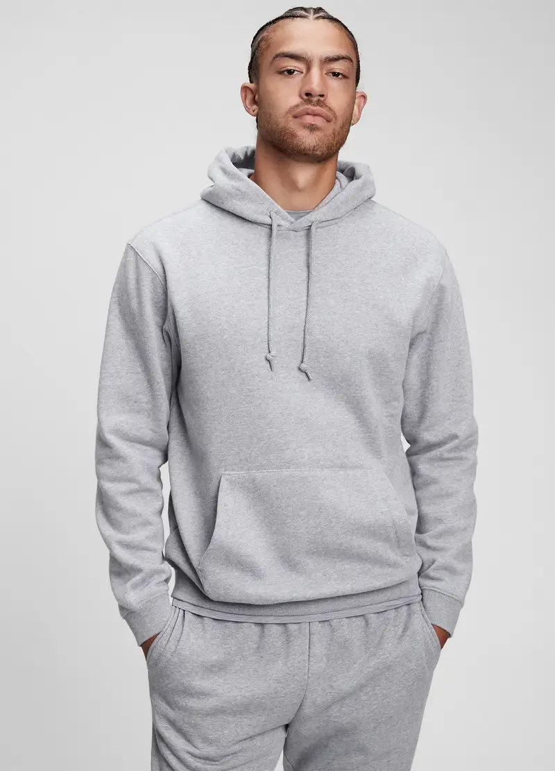 GAP - Felpa mélange con cappuccio, , Grigio chiaro melange, Taglia XS